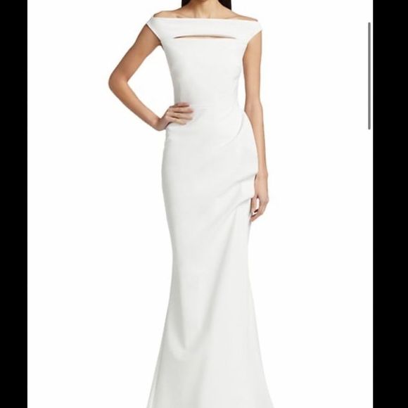NWT Chiara Boni La Petite Robe Melania Off-The-Shoulder Cutout Sheath Dress $995 - Picture 4 of 8
